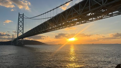神户的海边落日